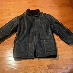 Men’s Calafate 100% Shearling Black Leather Field Jacket